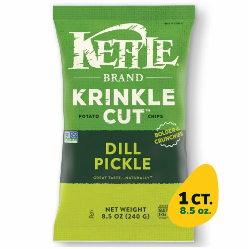 Kettle Brand® Krinkle Cut™ Dill Pickle Potato Chips Perspective: front