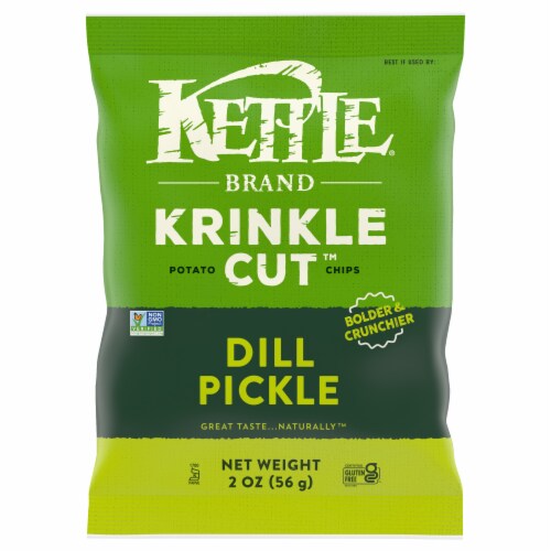Kettle Brand® Krinkle Cut™ Dill Pickle Potato Chips Perspective: front