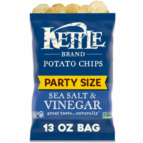 Kettle Brand Sea Salt and Vinegar Kettle Potato Chips Party Size Perspective: front