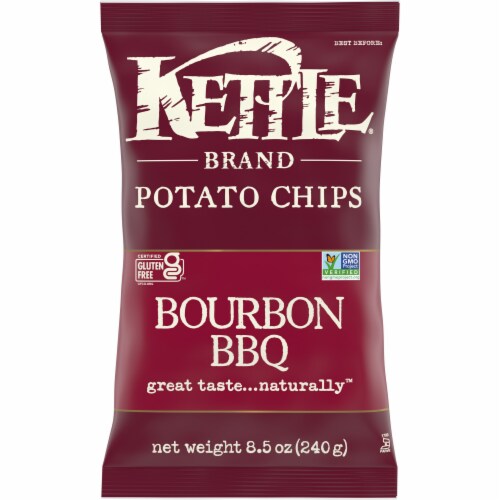 Kettle Brand Potato Chips Bourbon BBQ Kettle Chips Perspective: front