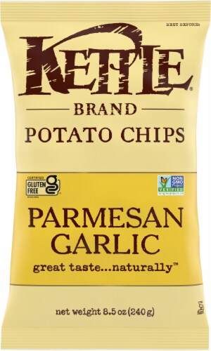 Kettle Brand® Parmesan Garlic Potato Chips Perspective: front