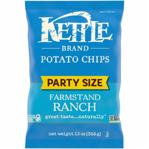 Kettle Brand Potato Chips, Farmstand Ranch Kettle Chips, Party Size, 13 Oz Perspective: front