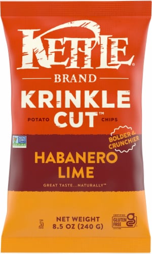 Kettle Brand® Habanero Lime Krinkle Cut Potato Chips Perspective: front