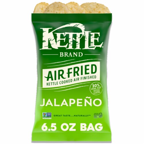 Kettle Brand Potato Chips Air Fried Jalapeno Kettle Chips Perspective: front