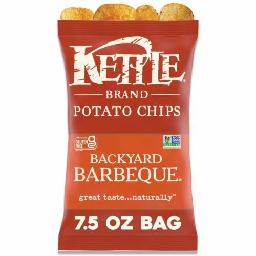 Kettle Brand Backyard Barbeque Kettle Potato Chips Gluten-Free Non-Gmo Perspective: front