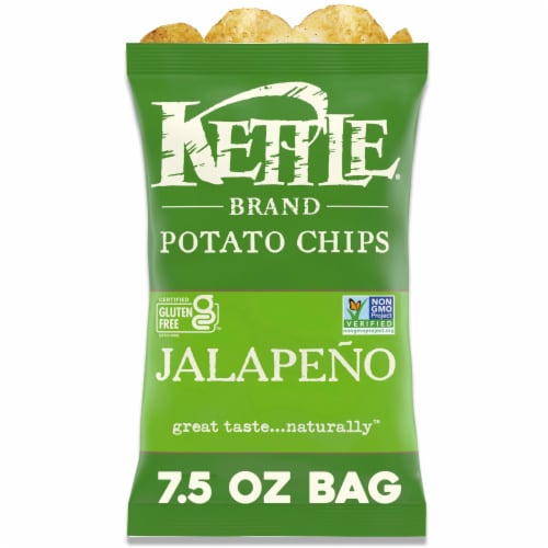 Kettle Brand Jalapeno Kettle Potato Chips Gluten-Free Non-Gmo Perspective: front