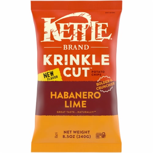 Kettle Brand® Habanero Lime Krinkle Cut™ Kettle Potato Chips Perspective: front