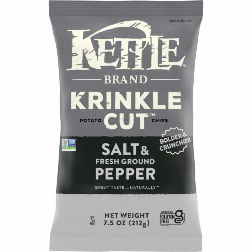 Kettle Brand Salt & Fresh Ground Pepper Krinkle Cut Kettle Potato Chips Perspective: front