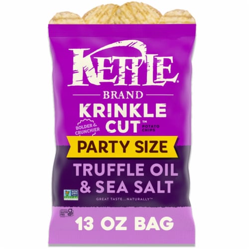 Kettle Brand® Truffle Oil and Sea Salt Krinkle Cut™ Kettle Potato Chips Party Size Perspective: front
