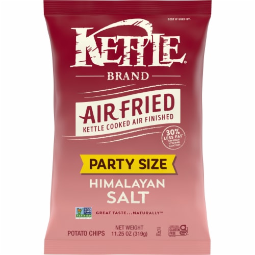 Kettle Brand Potato Chips, Air Fried Himalayan Salt Kettle Chips, 11.25 Oz Party Size Bag Perspective: front