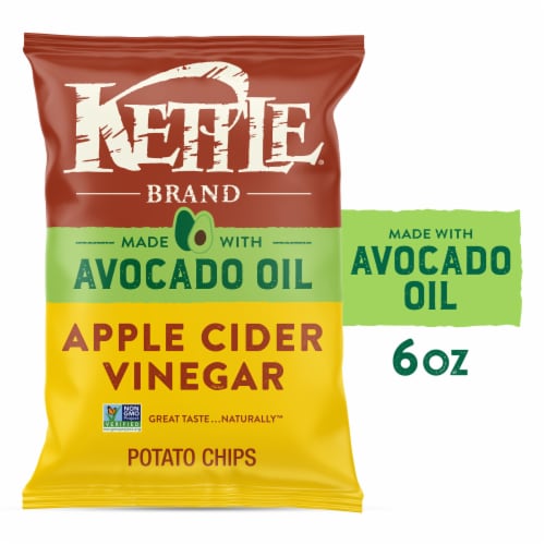 Kettle Brand Made With Avocado Oil Apple Cider Vinegar Chips Perspective: front