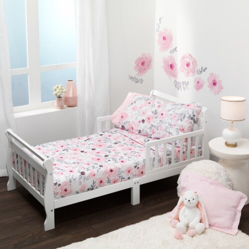 Bedtime Originals Blossom 4-Piece Toddler Bedding Set - Pink, Garden, Floral Perspective: front