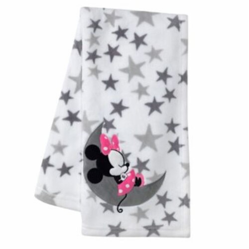 Lambs Ivy Minnie Mouse Baby Blanket in Pink Grey 1 unit Kroger