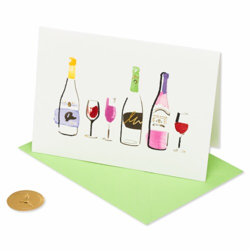 Papyrus Blank Card (Wine Bottles) Perspective: front