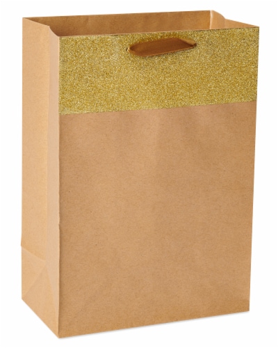 American Greetings #4 Kraft Gold Gift Bag Perspective: front