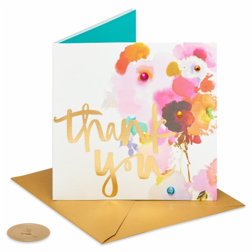 Papyrus Thank You Card (Watercolor Flower) Perspective: front