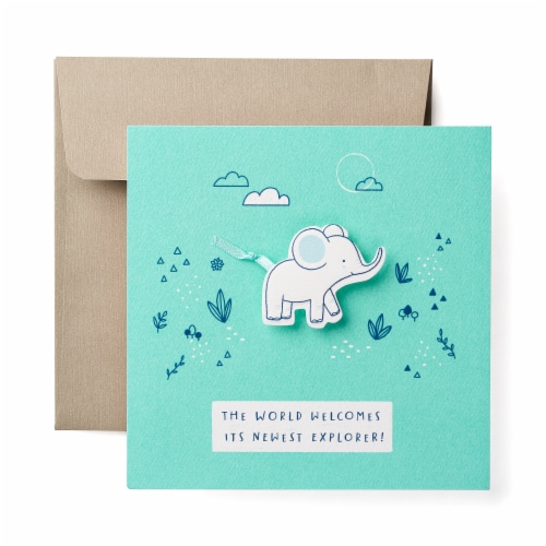 American Greetings Baby Boy Card (Elephant) Perspective: front