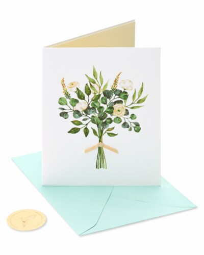 Papyrus Wedding Card for Couple (White Flowers) Perspective: front