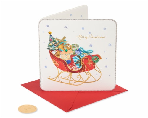 Papyrus Christmas Card (Sleigh with Presents) Perspective: front
