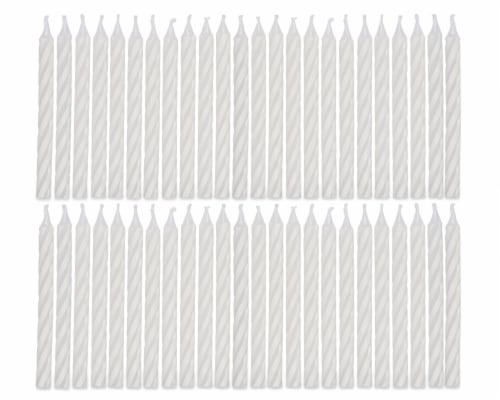 American Greetings White Spiral Birthday Candle Bundle Perspective: front