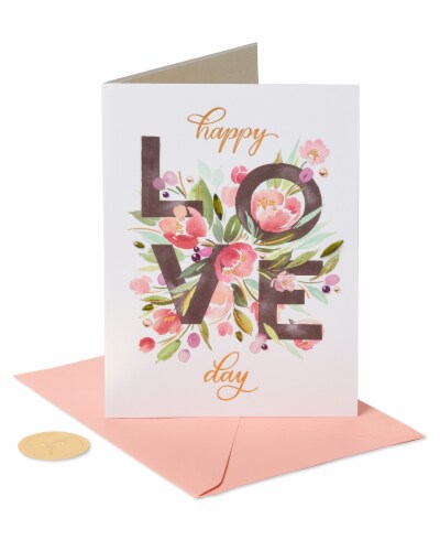 Papyrus Blank Valentine’s Day Card (Floral Love) Perspective: front