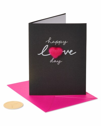 Papyrus Blank Valentine’s Day Card (Fluffy Heart) Perspective: front