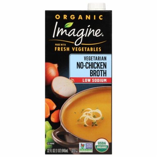 Imagine Foods No-Chicken Broth, Organic, Low Sodium, 32 Oz