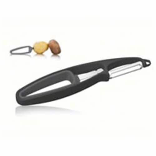 Vacu Vin VACUVIN4654360 Plus Tools Cheese Slicer Plus Rind Peeler - Dark Grey J Hook Perspective: front