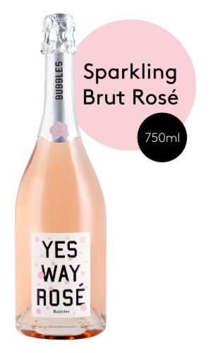 Yes Way Rose Bubbles Sparkling Rose Low Calorie Wine Perspective: front
