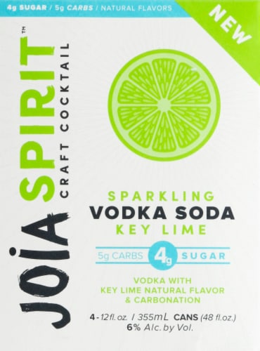 Joia Sparkling Key Lime Ready to Drink Cocktail Perspective: front