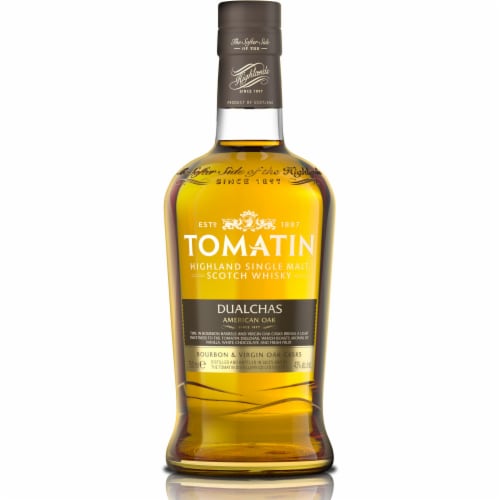 Tomatin Dualchas Highland Single Malt Scotch Whisky Perspective: front