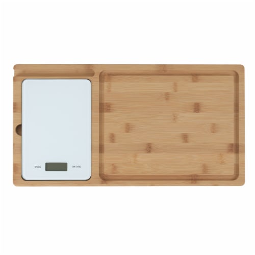 Dexas Prep & Weigh Bamboo Cutting Board Perspective: front