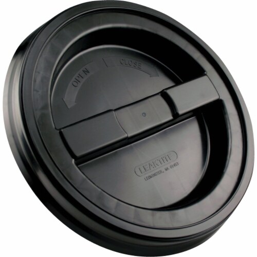 Leaktite Screw-Top Lid for 3.5 & 5 Gal. Pail, Black LD5GRLBK006 Perspective: front