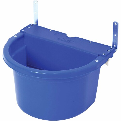 Little Giant 20 Quart Heavy Duty Mountable Plastic Fence Feeder Bucket, Blue Perspective: front