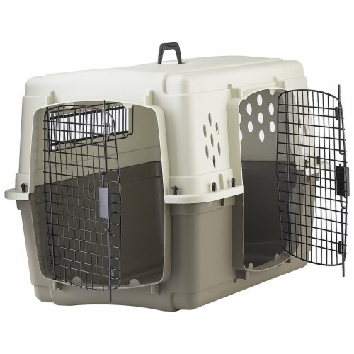 Miller Manufacturing Hard Sided Double Door Dog Pet Travel Kennel Crate Brown 1 Piece King Soopers