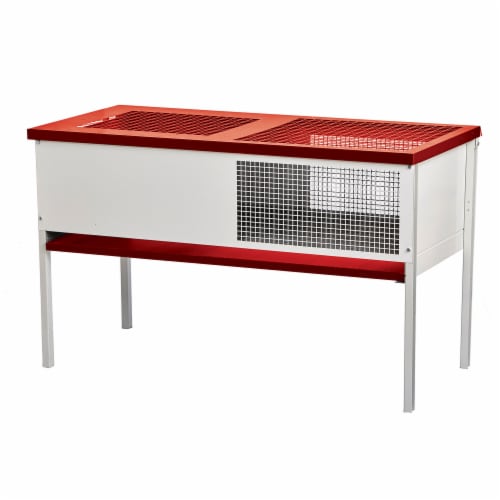 Little Giant Galvanized Steel Chick Brooder Box Enclosure with Litter Drop Pan Perspective: front
