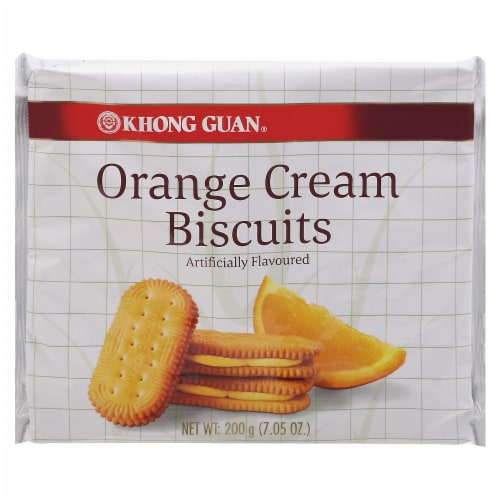 Khong Guan Orange Cream Biscuits Perspective: front