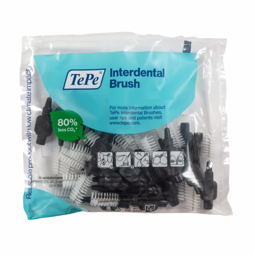 TEPE Interdental Brush Original Cleaners - Dental Brushes Between Teeth 25 Pk, Black 1.5mm Perspective: front