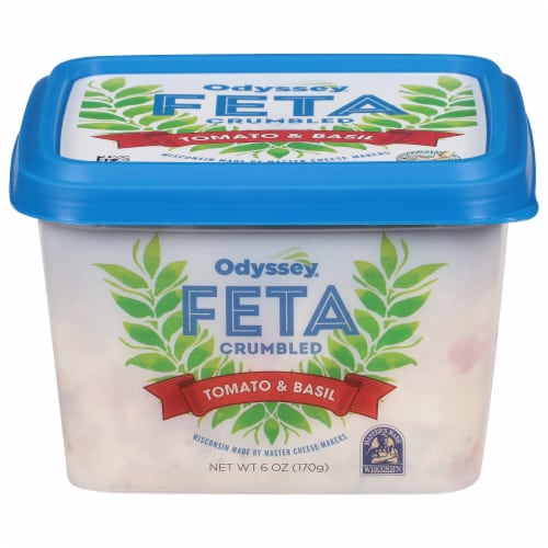Odyssey Crumbled Tomato & Basil Feta Crumble Cheese Perspective: front