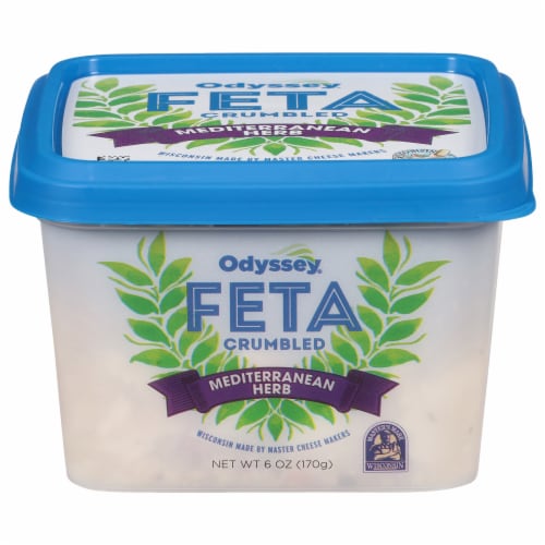 Odyssey Mediterranean Herb Crumbled Feta Cheese Perspective: front