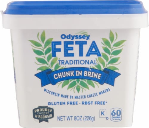 Odyssey Traditional Chunk in Brine Feta Cheese Perspective: front