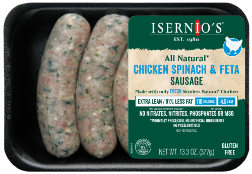 Isernio's® Chicken Spinach & Feta Sausage Perspective: front