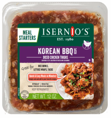 Isernio's Korean BBQ Diced Chicken Thighs Perspective: front