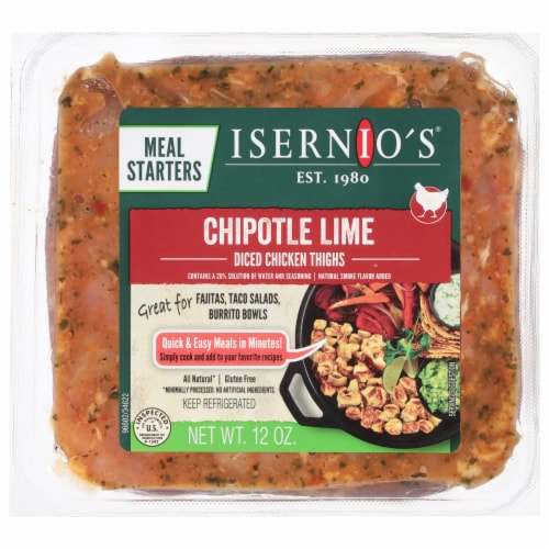 Isernio's Chipotle Lime Diced Chicken Thighs Perspective: front