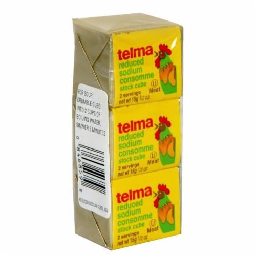 Telma Consomme Reduced Sodium Stock Cubes Perspective: front