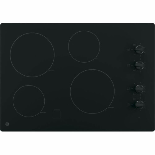 GE JP3030DJBB 30 inch Black 4 Burner Electric Cooktop 1 Foods Co