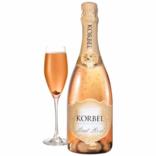 Korbel Brut Rose California Champagne Perspective: front