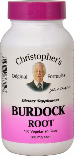 Christopher's Burdock Root Vegetarian Caps 500mg Perspective: front