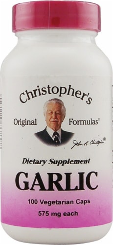 Christopher's Garlic Vegetarian Capsules 575 mg Perspective: front