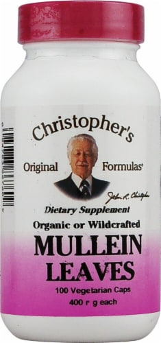 Christopher's Mullein Leaves Vegetarian Capsules 400mg Perspective: front